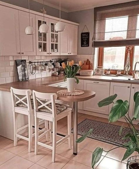 Small Kitchen Decor, Kitchen Room Design, Kitchen Inspiration Design, Kitchen Furniture Design, Kitchen Remodel Idea, Kitchen Layout, Design Decor, Kitchen Style, Home Decor Kitchen