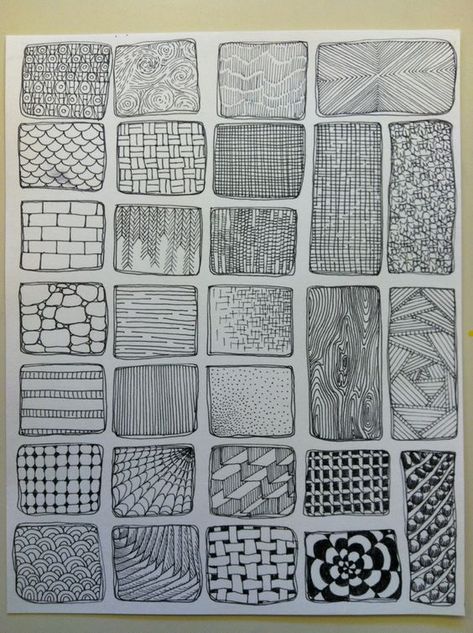 Visual texture: Texture Drawing Ideas, Texture Drawing, Piece Of Paper, Art Texture, Visual Texture, Middle School Art, Zentangle Art, Zentangle Patterns, Drawing Lessons