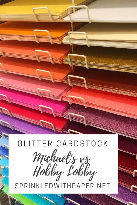 Michael's vs. Hobby Lobby Glitter Cardstock Paper Comparison - Sprinkled with Paper Glitter Cardstock Crafts, Hobby Lobby Projects, Paper Making Kit, Class Reunion Decorations, Hobby Lobby Wall Art, I Need A Hobby, Laser Cut Paper, Glitter Wall Art, Paper Blog