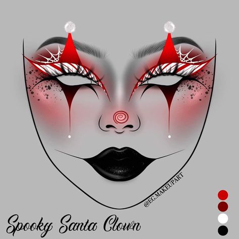 Christmas Skull Makeup, Spooky Christmas Makeup, Horror Christmas Makeup, Emo Christmas Makeup, Slasher Makeup, Gothic Christmas Makeup, Christmas Goth Makeup, Christmas Clown Makeup, Scary Christmas Makeup