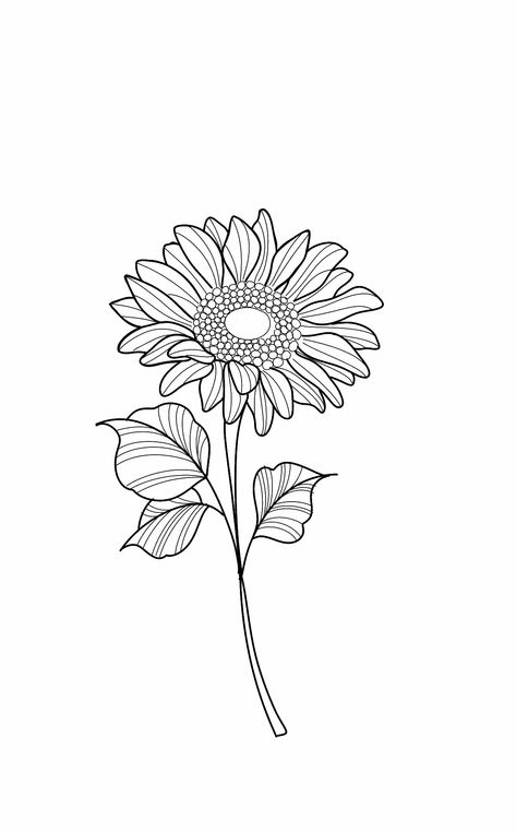 Sunflower Line Art, Sunflower Outline, Sunflower Vector, Flower Tattoo Stencils, Sunflower Stencil, Avengers Drawings, Japanese Flower Tattoo, Aztec Tattoo Designs, Sunflower Drawing