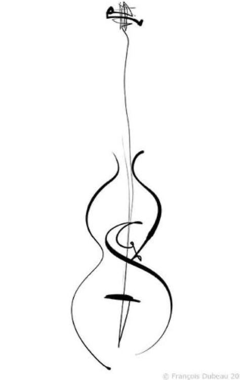 Bass Tattoo, Base Drawing, Double Bass, Tatting, Line Art, Bass, Piercings, Crochet Patterns, Tattoos