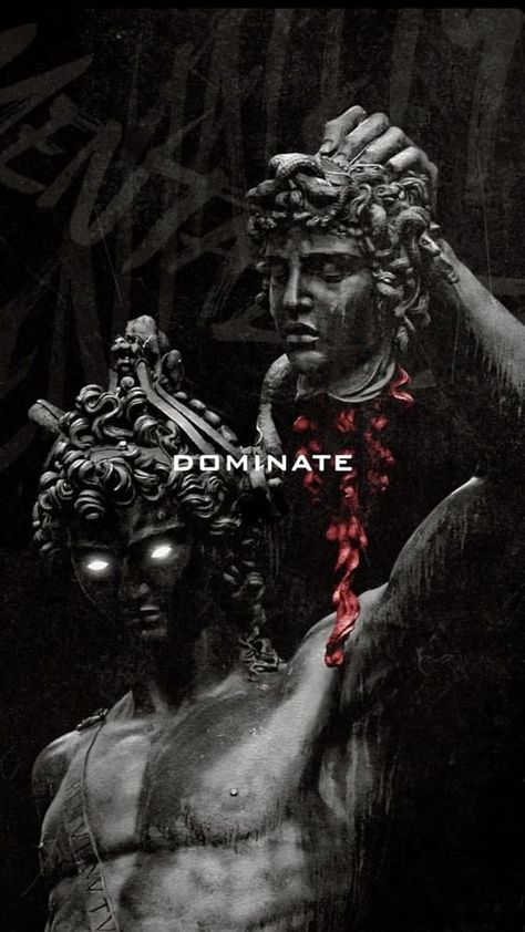 Dominate Quotes Wallpaper, Dominate Wallpaper, Dark Motivational Wallpaper, Stoicism Wallpaper, Greek God Wallpaper Aesthetic, New Tattoo Styles, Gym Motivation Wallpaper, Gym Poster, Greek Mythology Art