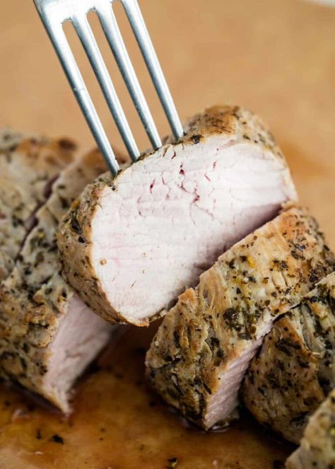 Roasted Pork Tenderloin - Only 5 simple ingredients and done in less than 30 minutes. Tender and juicy on the inside, with a flavorful seared outside. Low Carb Pork Tenderloin Recipes, Frozen Pork Loin Instant Pot, Low Carb Pork Tenderloin, Pork Loin Instant Pot, Oven Baked Pork Tenderloin, Tenderloin Recipes Oven, Instant Pot Pork Loin, Pork Tenderloin Oven, Baked Pork Tenderloin