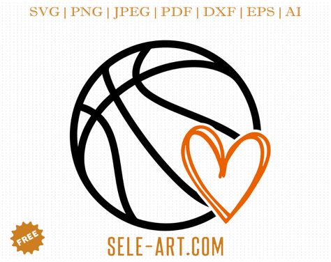 Free Basketball with Heart SVG - Basketball Svg Free, Heart Basketball, Sublimation Items, Basketball Heart, Basketball Clipart, Free Basketball, Cat Shadow, Good Morning Happy Thursday, Wedding Shadow Box