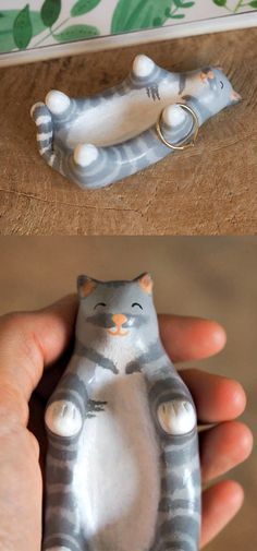 Clay Cat Holder, Ring Holder Cute, Clay Art Ring Holder, Cat Clay Ring Holder, Clay Cat Jewelry Holder, Cat Ring Holder Clay, Animal Ring Holder, Cute Diy Jewelry Holder, Ring Clay Holder