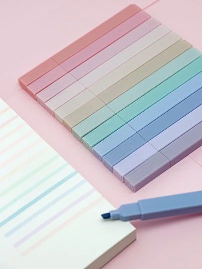 Aesthetic Square, Pastel Highlighters, Pretty School Supplies, Pastel Highlighter, Stationery Obsession, Cute Stationary School Supplies, Cute School Stationary, Kawaii School Supplies, Cool School Supplies