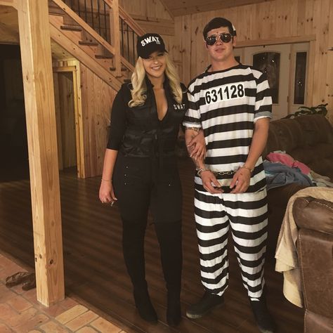 Halloween costumes for couples Couple Costumes Cop And Prisoner Costume, Cop And Robber Costume Couple, Cops And Prisoner Costume, Cops And Robbers Costume, Police Officer Halloween Costume, Partner Halloween Costumes, Swat Costume, Doctor Halloween Costume, Robber Costume