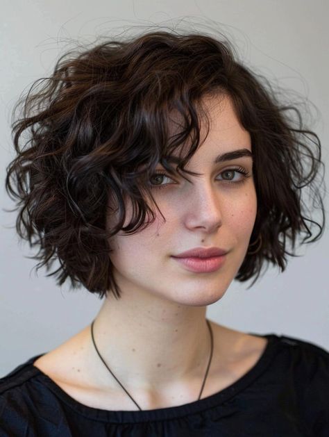 Super Short Curly Bob, Queer Short Curly Hair, Layered Curly Bob, Hair Styles To Try, Curly Bob Haircuts, Curly Bobs, Bob Hairstyle Ideas, Short Wavy Haircuts, Curly Pixie Haircuts