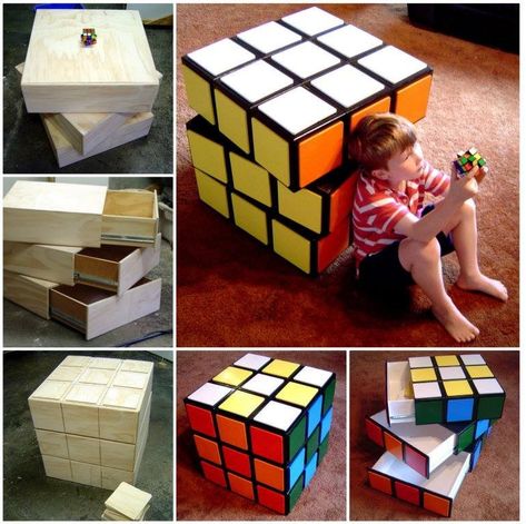 How to DIY Rubik’s Cube Chest Drawers Tutorial tutorial and instruction. Follow us: www.facebook.com/fabartdiy Cube Drawers, בר מצווה, Rubik's Cube, Crazy Things, Gamer Room, Kids' Room, Unique Furniture, Baby Fever, 인테리어 디자인