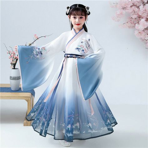 Children Chinese Autumn Costume Super Fairy Elegant Long-Sleeved Hanfu Dress Item description Brand unbranded Color Blue Department Girls Dress Length Long Size 110cm,120cm,130cm,140cm,150cm,160cm,170cm Style Ball Gown Country/Region of Manufacture China Year Manufactured 2020-2029 Occasion Casual Pattern Floral Season Summer Sleeve Length Long Sleeve Sleeve Type Bell Sleeve Vintage Yes   Shipment Payment Return & Warranty Service & Feedbacks Shipment 1.We Ship to Worldwide. 2.Delivery time depe Chinese Autumn, Autumn Costume, Hanfu Girl, Chinese Traditional Dress, Hanfu Dress, Festival Costumes, Daily Dress, Evening Dresses Long, Girl Costumes