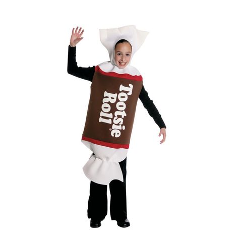 Tootsie Roll Halloween Costume for Children Tootsie Roll Halloween Costume, Tootsie Roll Costume, Food Costumes For Kids, Chocolate Costume, Funny Kid Costumes, Food Mascot, Food Halloween Costumes, Halloween Crafts Ideas, Theme Costumes