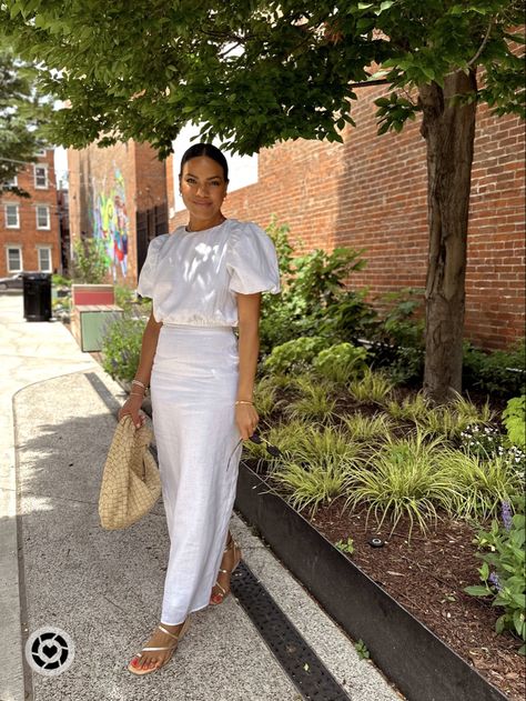 Linen Skirt Outfit, Skirt Outfit Summer, White Linen Skirt, Linen Maxi Skirt, Club Attire, White Linen Blouse, Linen Crop Top, Maxi Skirt Outfits, Linen Crops