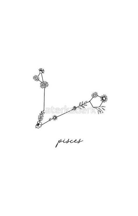 Pisces Zodiac Wildflower Constellation pisces tattoo, pisces constellation, pisces tattoo for women, back tattoo ideas bull simple geometric for guys designs  men symbols unique finger small minimalist Picies Zodiac Tattoo Flower, Zodiac Tattoos Pisces, Pisces Constellation Tattoo, Pisces Tattoo Designs, Pisces Tattoo, Le Tattoo, Horoscope Tattoos, Pisces Constellation, Pisces Tattoos