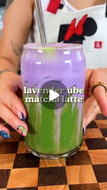 Jasmine Briones 🇪🇨🇵🇭 on Instagram: "lavender ube foam matcha latte 💜🍵☁️  finally gave this a try and it definitely lives up to the hype 🥰 plus I got to finally use up my lavender in the pantry so it was a win win 😆  matcha: * 1 1/2 tsp @ippodoteausa ceremonial grade matcha powder * 1 tbsp agave * 1/3 cup hot water (not boiling— check matcha container for temperature recommendation) * 4–8 oz unsweetened soy milk  lavender ube cold foam: * 2 tbsp soy milk  * 2 tbsp vegan whipping cream * 1 tbsp lavender syrup * 1/8 tsp ube extract, or as needed for color   #lavenderfoam #lavendermatcha #ubematcha" Ube Cold Foam, Ube Matcha Latte, Matcha Container, Lavender Matcha Latte, Ube Extract, Matcha Latte Recipe, Ceremonial Grade Matcha, Lavender Syrup, Cold Foam