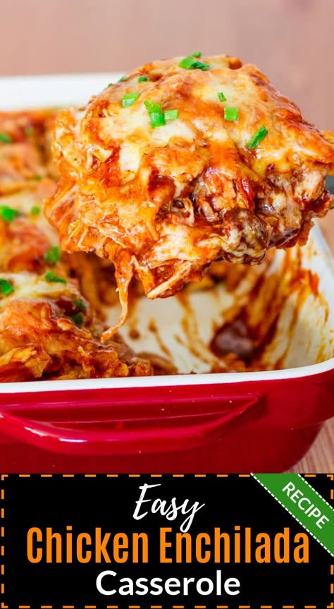 Casserole Enchilada, Easy Chicken Enchilada Casserole, Easy Chicken Enchilada Recipe, Chicken Enchilada Casserole Recipe, Authentic Mexican Recipes, Enchilada Casserole Recipes, Chicken Enchiladas Easy, Cuban Food, Chicken Enchilada Casserole