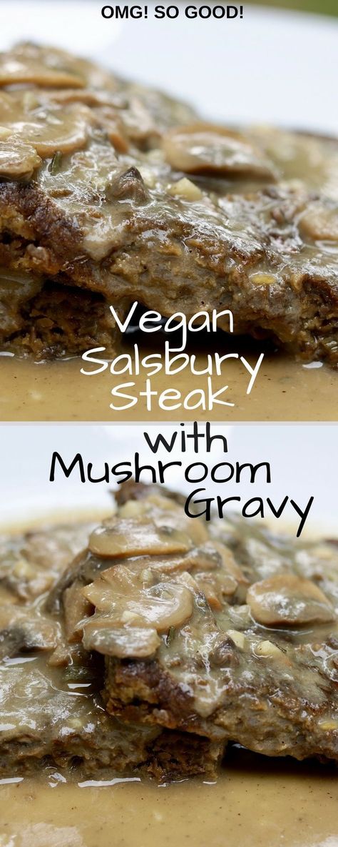 #cheeky_chickpea_ #vegan #plantbased Vegan Steak Recipe, Gravy Vegan, Meatloaf With Gravy, Steak With Mushroom Gravy, Veggie Loaf, Chickpea Vegan, Vegan Mushroom Gravy, Thanksgiving Vegan, Vegan Meat Substitutes