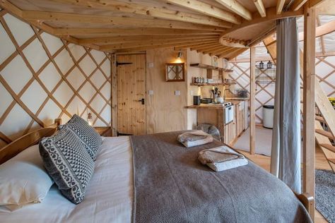 Yurt Interior, Garlic Farm, Luxury Yurt, Yurt Camping, Yurt Home, Yurt Living, Yurt Tent, Self Catering Cottages, Cob House