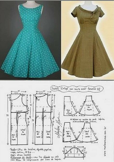 Diy Pencil Skirt, Retro Dress Pattern, Basic Dress Pattern, Pencil Skirt Pattern, Diy Pencil, Couture Sewing, Best Diy, Clothes Sewing Patterns, Vestidos Vintage