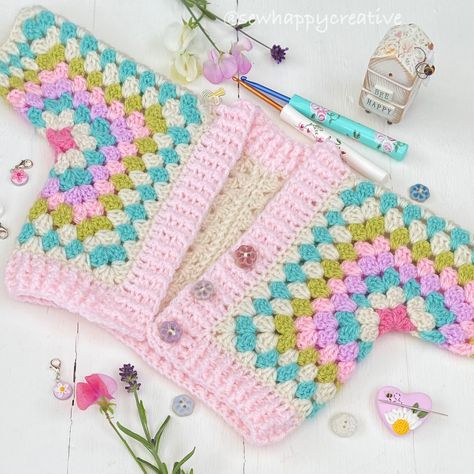 Crochet Baby Sweater Pattern, Crochet Cardigan Pattern Free, Baby Cardigan Pattern, Granny Square Crochet Patterns Free, Crochet Baby Sweater, Baby Sweater Patterns, Crochet Baby Cardigan, Crochet Hexagon, Haken Baby