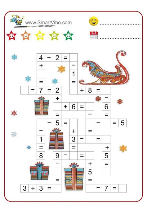 Christmas Math Worksheets, Math Addition Worksheets, Kindergarten Phonics Worksheets, Christmas Activity Book, Kids Math, Christmas Worksheets, Math Center Activities, Kindergarten Math Activities, Christmas Math