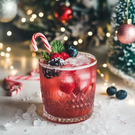 Peppermint Berry Fizz Mocktail Peppermint Mocktails Non Alcoholic, Peppermint Drinks Nonalcoholic, Fizz Mocktail, Christmas Beverages, Christmas Mocktails, Sweet Tart, Alcohol Recipes, Holiday Cocktails, Christmas Drinks