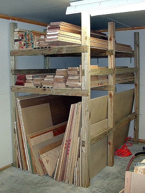 Screw Storage Ideas, Diy Lumber Storage, Lumber Storage Rack, Lumber Rack, Wood Storage Rack, Diy Storage Rack, Lumber Storage, Storage Idea, Diy Garage Storage