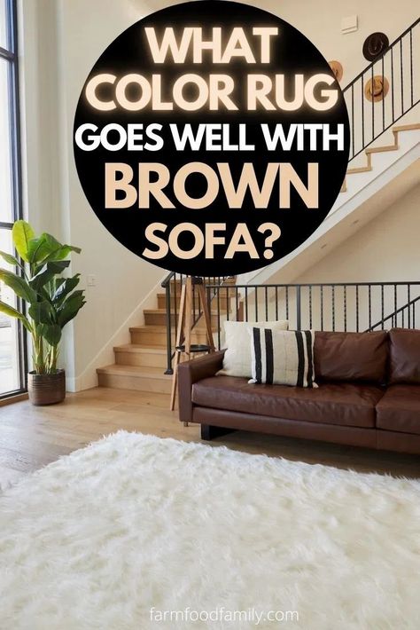 Brown is easy to work with as long as you know the exact vibe that you are going for. To have a head start on what color rug goes well with a brown couch, here are some ideas to choose from. Brown Leather Couch Rug Ideas, Rugs To Match Brown Leather Couch, Brown Couch Rug Ideas, Dark Brown Hardwood Floors, Dark Leather Couches, Brown Couch Decor, Dark Couch, Dark Brown Leather Sofa, Dark Brown Couch