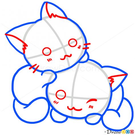 How to draw kittens: step-bystep tutorials How To Draw Kittens, Cute Cat Tutorial Drawing, Chibi Cat Drawing Tutorial, Drawing Kittens, How To Draw A Cute Cat Step By Step, Kitten Sketch Simple, Draw Kitten Step By Step, How To Draw Cartoon Cats Step By Step, The Love Of A Dog