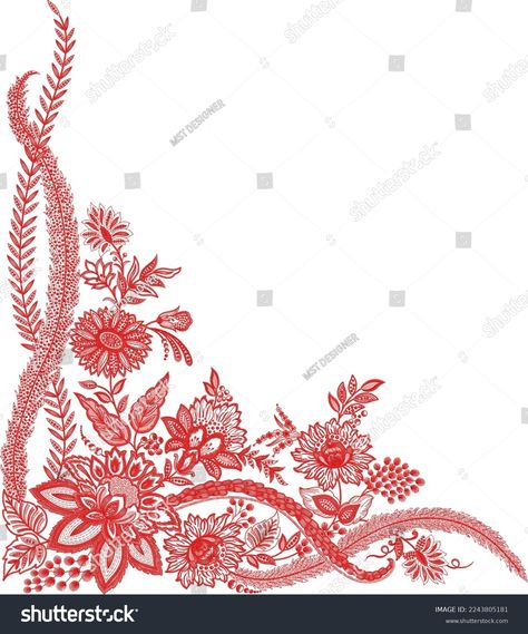 Traditional Mughal Art Embroidery Design Indian Stock Illustration 2243805181 | Shutterstock Indian Mughal Motifs, Khakha Designs, Layout Reference, Mughal Art, 2024 Ideas, Flower Drawing Design, Textile Prints Design, Border Embroidery, Digital Borders Design