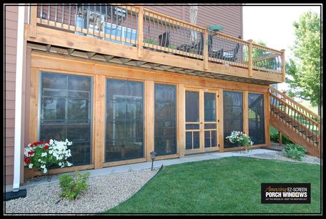 Porch Under Deck, Screened Patios, Patio Under Decks, 3 Season Porch, Under Deck, Porch Windows, Building A Porch, Under Decks, Screened In Patio