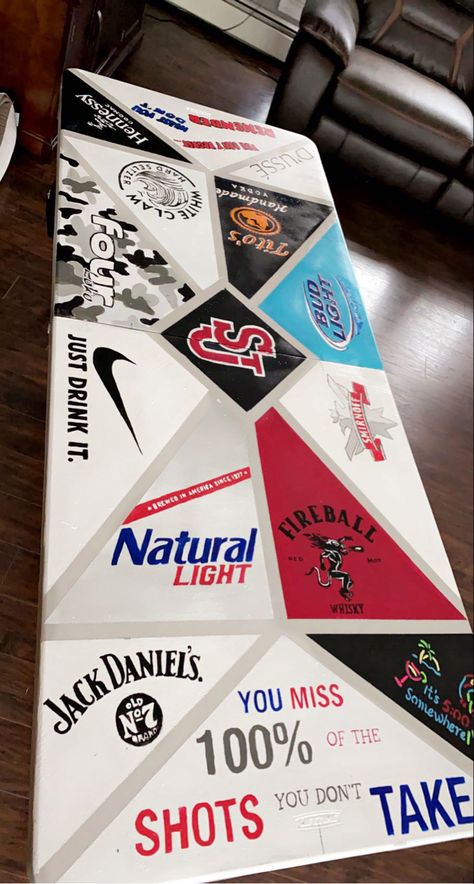 Beer Pong Table For Boyfriend, Drinking Tables Painted, Beer Pong Table Painted Men, Painted Pong Table Boys, Ping Table Painted College, Beer Dye Table Designs, Die Tables Painted, Diy Beer Pong Table Paint Ideas For Guys, Beer Dye Table Ideas