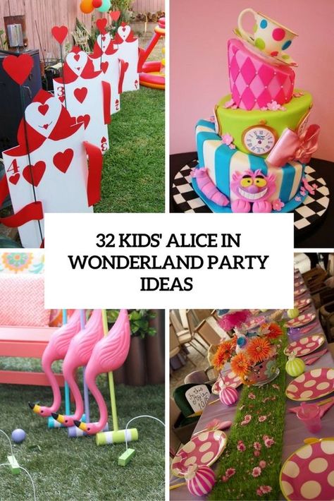 32 Kids' Alice In Wonderland Party Ideas - Shelterness Wonderland Decorations Party, Unbirthday Tea Party, Alice Birthday Party, Alice In Wonderland Theme Party Decorations, Alice In Wonderland Birthday Ideas, Alice In Wonderland Ideas, Alice In Wonderland Punch, Alice And Wonderland Tea Party Ideas, Alice In Wonderland Party Diy