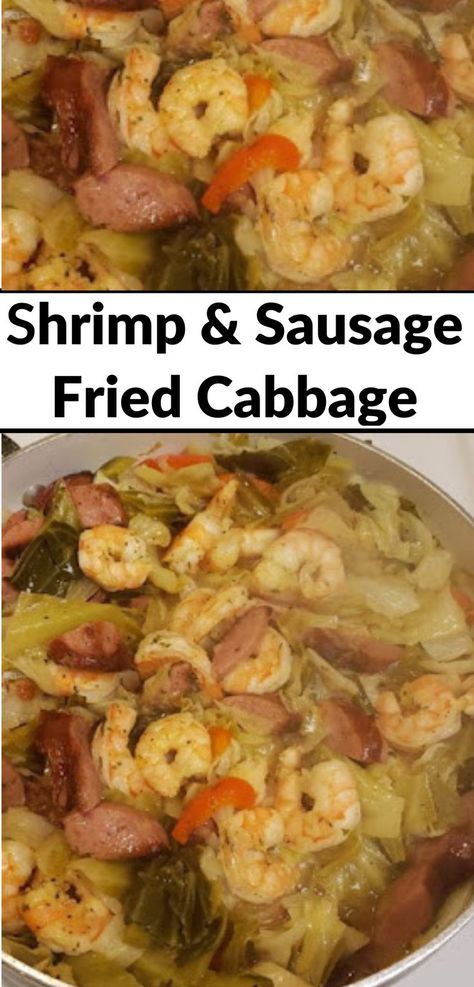 Shrimp Pesto Pasta Recipe Cabbage Recipes With Sausage, Sausage And Shrimp Recipes, Sausage And Cabbage Skillet, Cabbage And Smoked Sausage, Cabbage Recipes Southern, Easy Cooking Ideas, Sausage And Cabbage, Fried Cabbage With Sausage, Cabbage Skillet