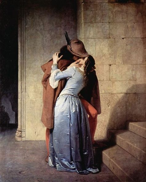 THE KISS "ROBIN HOOD” PASSIONATE HAYEZ FINE ART REAL CANVAS GICLEE 8X10 PRINT #Realism Galleria D'arte, John William Waterhouse, Pre Raphaelite, The Kiss, Classical Art, Art Memes, Gustav Klimt, Love Painting, Two People