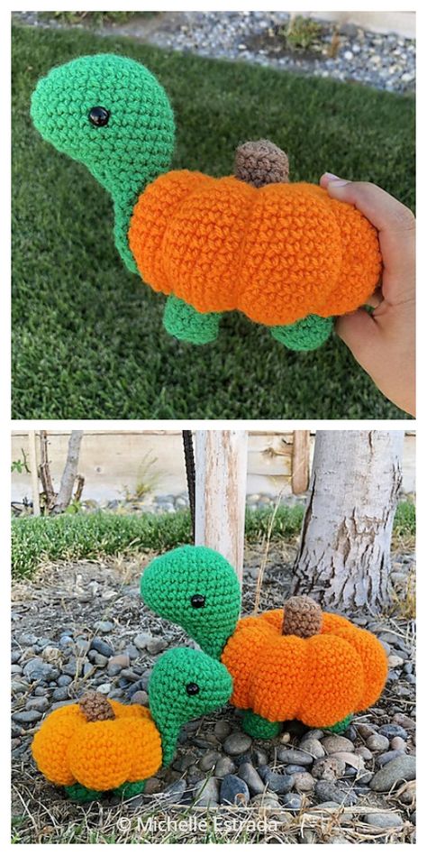 Crocheted Stuffed Animals, Crocheted Pumpkins, Crochet Turtle Pattern, Fall Crochet Patterns, Crochet Turtle, Halloween Crochet Patterns, Crochet Animals Free Patterns, Crochet Design Pattern, Beginner Crochet Projects