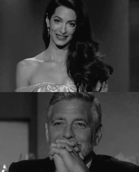 This is picture worth a 1000 words. Capturing the moment George Clooney looks at his wife Amal  while she gives a touching speech for her… George Amal Clooney, My Husband Loves Me Unconditionally, George Clooney Wife, His And Hers Aesthetic, Men In Love Aesthetic, Man Looking At Woman, Passion Aesthetics, Working Couple, Arab Love