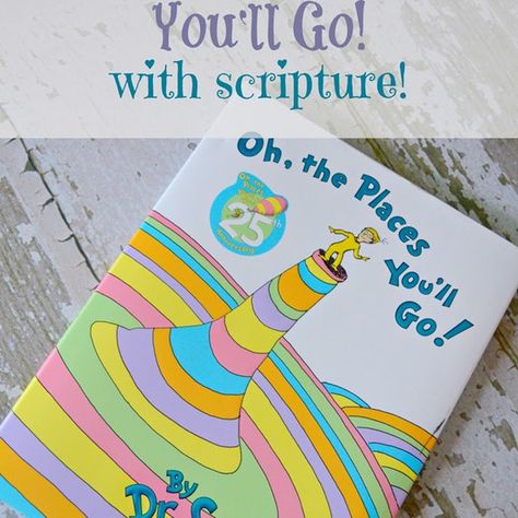 Hawley: Oh The Places You’ll Go…with scripture! {FREE DOWNLOAD} Graduation Bible Verses, Behavior Punch Cards, Graduation Book, Dr. Seuss, Preschool Graduation, Deep Thinking, Kindergarten Graduation, Childrens Church, Punch Cards