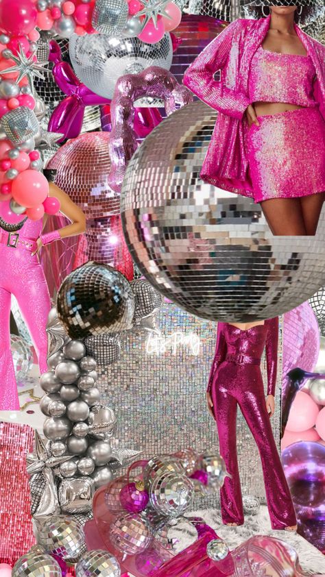 Pink And Disco Birthday Party, Pink Disco Ball Party, Disco And Diamonds, Disco Pink Party, Pink Disco Bachelorette, Pink Disco Party, 70s Disco Party, Disco Birthday Party, Pink Disco