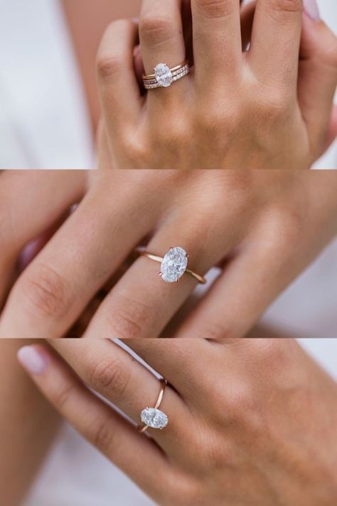 Discover the radiance of our Engagement Rings. Available in yellow, rose, or white gold, as well as platinum, these rings come in various sizes— 1 ct, 2 ct, 3 ct, and beyond. Whether set in a simple solitaire, a modern three-stone design, accented with dazzling halos, or enhanced with unique side stones, this versatile piece effortlessly complements any wedding band for a stunning stack.Perfect for a Christmas proposal, Halloween diamond jewelry Simple Oval Wedding Rings, Engagement Rings Simple Minimalist, 2ct Oval Engagement Ring, Oval Wedding Rings, Engagement Ring Stack, Engagement Rings Simple, Promise Ring Diamond, Christmas Proposal, Oval Cut Diamond Rings