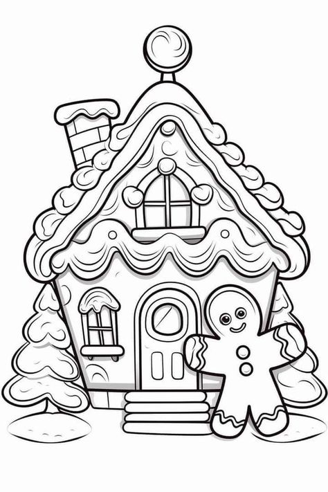 Gingerbread Colouring Pages, Christmas Colouring Sheets For Kids, Holiday Colouring Pages, Xmas Colouring Pages, Christmas Wonderland Drawing, Ginger Bread Coloring Pages, Christmas Drawing Printable, Printable Coloring Pages Christmas, Christmas Sheets For Kids