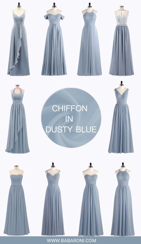 Babaroni offers bridesmaid dresses in a variety of colors, so you can choose the color you like. Dusty blue is the most popular color in 2018. #bridesmaid #bridesmaids #wedding #babaroni #cheapdress #bridesmaiddress #chiffon #bridesmaid #dustyblue #bridesmaiddresses2k18 Dusty Blue Dresses, Wedding Bridesmaids Dresses Blue, Bridesmaid Dress Collection, Dusty Blue Bridesmaid Dresses, Blue Bridesmaid Dress, Grey Bridesmaid Dresses, Pink Bridesmaid Dresses, Bridesmaid Dress Colors, Blue Bridesmaid Dresses