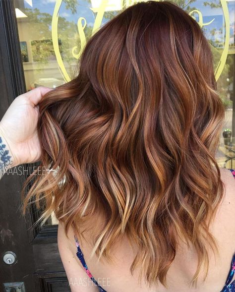 Auburn Waves With Color Melt Partial Vs Full Highlights, Auburn Hair Balayage, Hairstyles Ombre, Highlights Hairstyles, Hairstyles Balayage, Auburn Balayage, Partial Highlights, Full Highlights, Hair Color Auburn