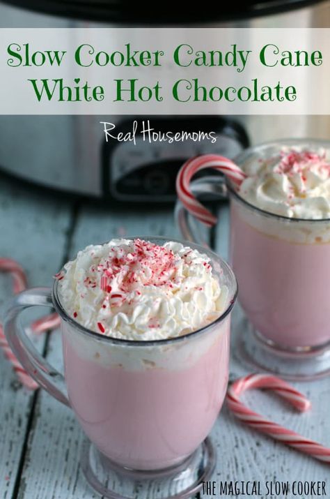 Slow Cooker Drinks, Christmas Drinks Nonalcoholic, Slow Cooker Candy, Christmas Drinks Recipes, Crockpot Hot Chocolate, The Magical Slow Cooker, White Hot Chocolate, Winter Treats, Christmas Food Desserts