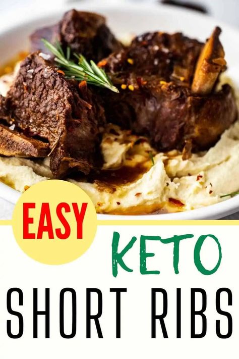 Keto Short Ribs, Keto Mashed Cauliflower, Keto Creamed Spinach, Beef Short Rib Recipes, Keto Beef, Short Ribs Recipe, Keto Beef Recipes, Keto Dinners, Carb Dinner