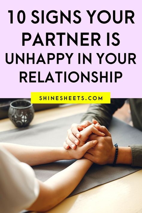 There are a few particular signs that your partner is losing interest and feels unhappy in your relationship... Click to learn about them and see if it might be time for that honest conversation. | ShineSheets.com | Signs your partner is unhappy, signs your partner no longer loves you, signs its over, relationship advice, signs he's falling out of love, signs of unhappy husband, signs of unhappy relationship, does he still love me signs #relationships #couples #marriage #relationship #lifetips Is My Relationship Over, Partner Who Doesnt Care, Signs Of A Healthy Relationship, Signs Its Over Relationships, Signs Of Manipulative Partner, Signs Your Boyfriend Is Losing Interest, Signs Relationship Is Over, Disconnected Quote, Falling Out Of Love Quotes