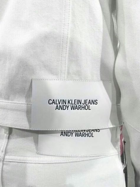 Clothing Labels Design, Vintage Blog, 자수 디자인, Leather Label, Garment Labels, Raf Simons, Tag Design, Woven Labels, Andy Warhol