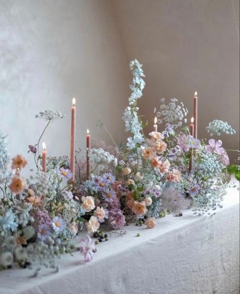 Flower Set Design, Nontraditional Bride, Wedding Table Setup, Colorado Destination Wedding, Garden Party Theme, Flowers And Candles, Wedding Fayre, Wedding Flower Design, Sea Aesthetic