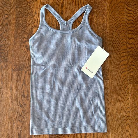 Nwt In Perfect Condition Built In Bra With Padding Slim Fit And Hip Length Color: Lilac Stone Is A Blueish Grey Color Send Me An Offer Or Bundle To Save;) Lulu Ebb To Street Tank, Lulu Tank Tops, Lululemon Wishlist, Lululemon Clothes, Lululemon Clothing, Lulu Tops, Track Fits, Lululemon Tanks, Ebb To Street Tank