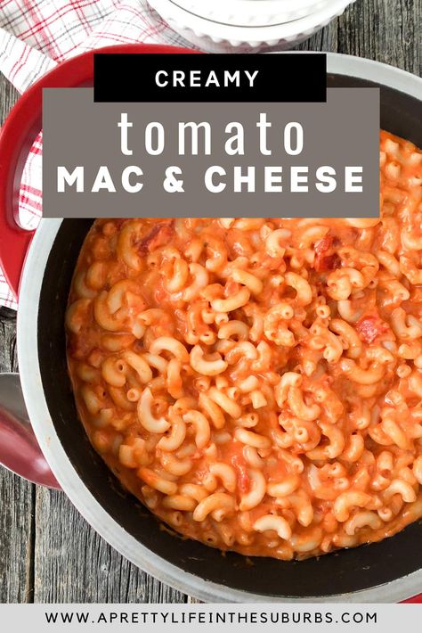 This Creamy Tomato Macaroni and Cheese can be on your table in under 1 hour! Tomato Macaroni Soup Recipe, Canned Tomato Recipes, Tomato Macaroni, Macaroni Soup Recipes, Macaroni And Tomatoes, Macaroni Casserole, Baby Avengers, Macaroni Recipes, Pasta Sides